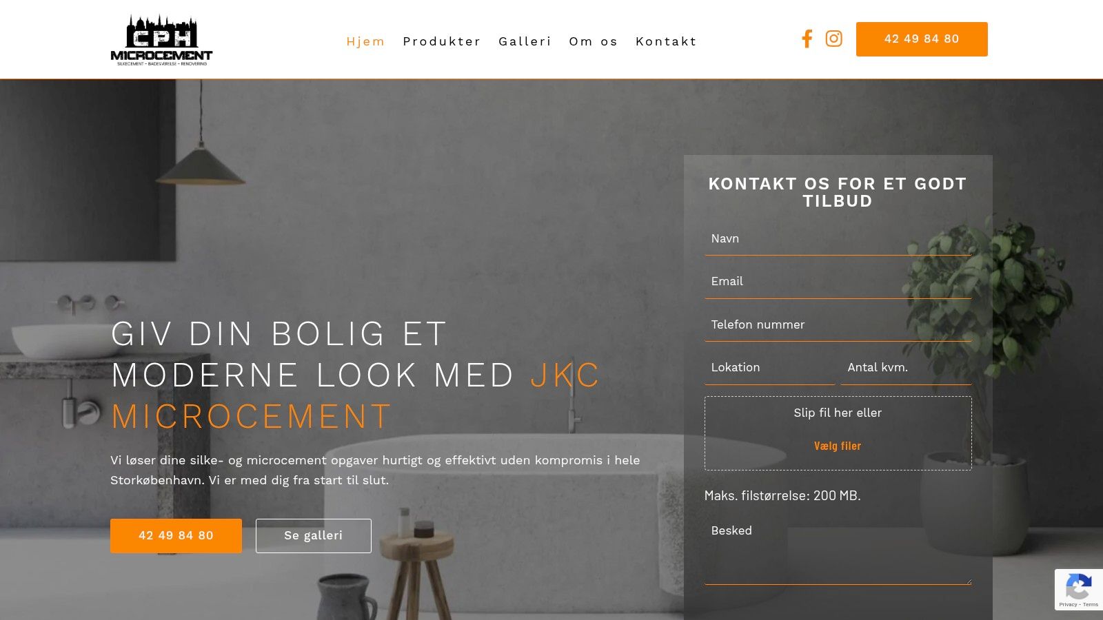 Et eksempel på et færdigt microcement badeværelse fra CPH Microcement