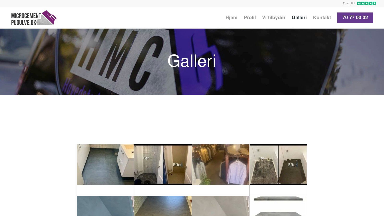 Før- og efter-billeder af microcement badeværelser hos MicrocementPUgulve